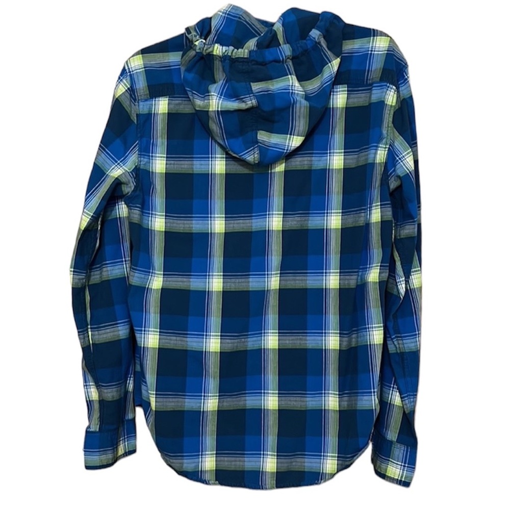 Classic light weight hooded Long sleeve button down shirt draw string pull over